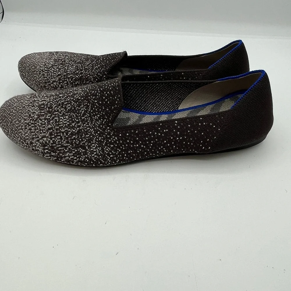 Rothys The Loafer Twilight Metallic Ombre Flat Chocolate Silver Wms Sz 11.5